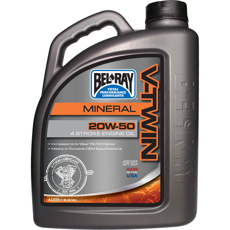 Bel-Ray V-Twin 20W-50 Mineral Motorolje 4L