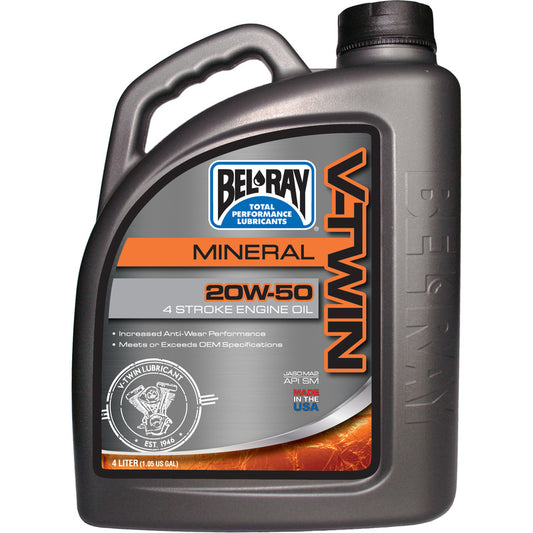 Bel-Ray V-Twin 20W-50 Mineral Motorolje 4L