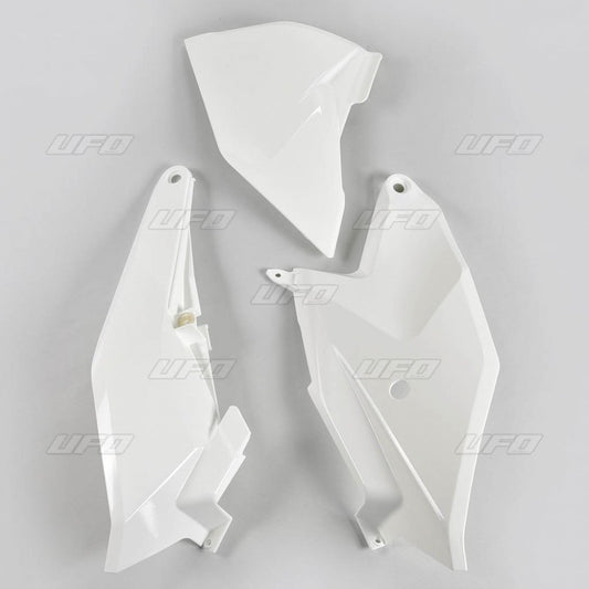 UFO Side number plates + left airbox cover KTM SX85 18-24 White 047