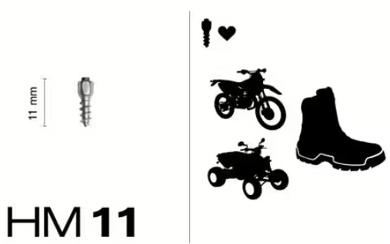 MaxiGrip Pigger for sko 11mm 24 stk. Inkl. installasjonsverktøy