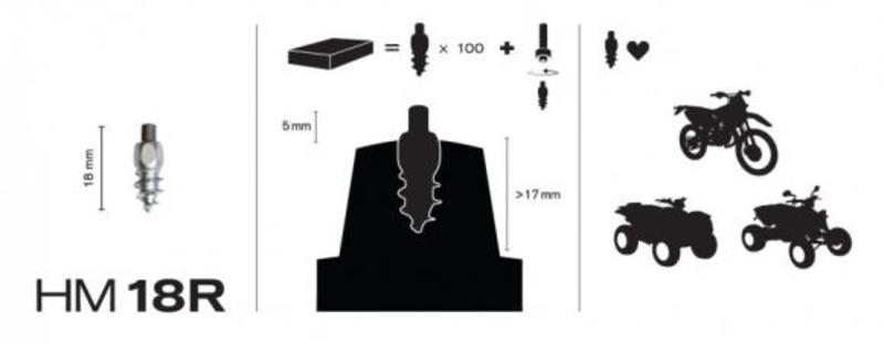 MaxiGrip Pigger 18mm Racing 100 stk. Ink. installasjonsverktøy