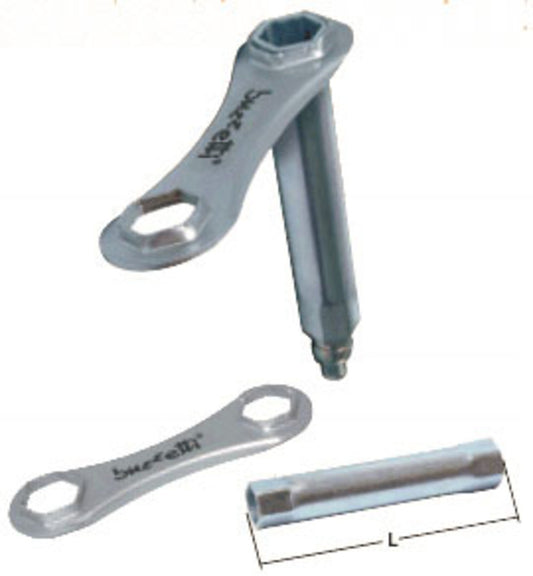 Buzzetti tennpluggnøkkel 16/18mm l.140mm