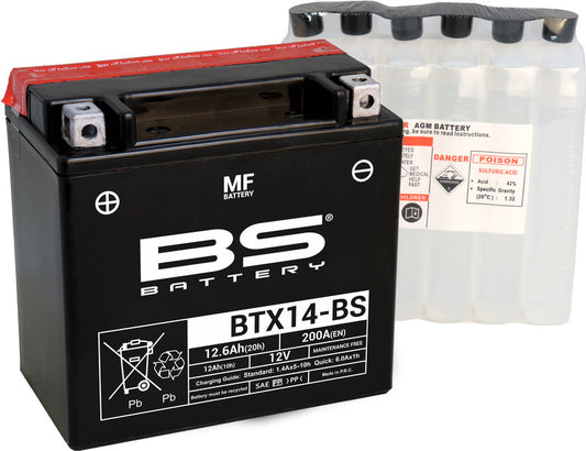 BS Batteri  BTX14-BS MF (cp) Vedlikeholdsfri