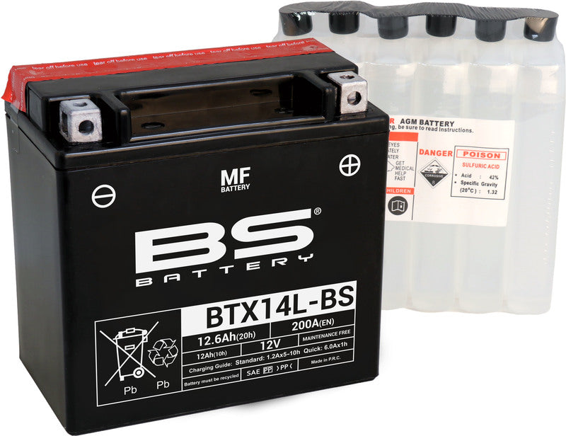 BS Batteri  BTX14L-BS MF (cp) Vedlikeholdsfri