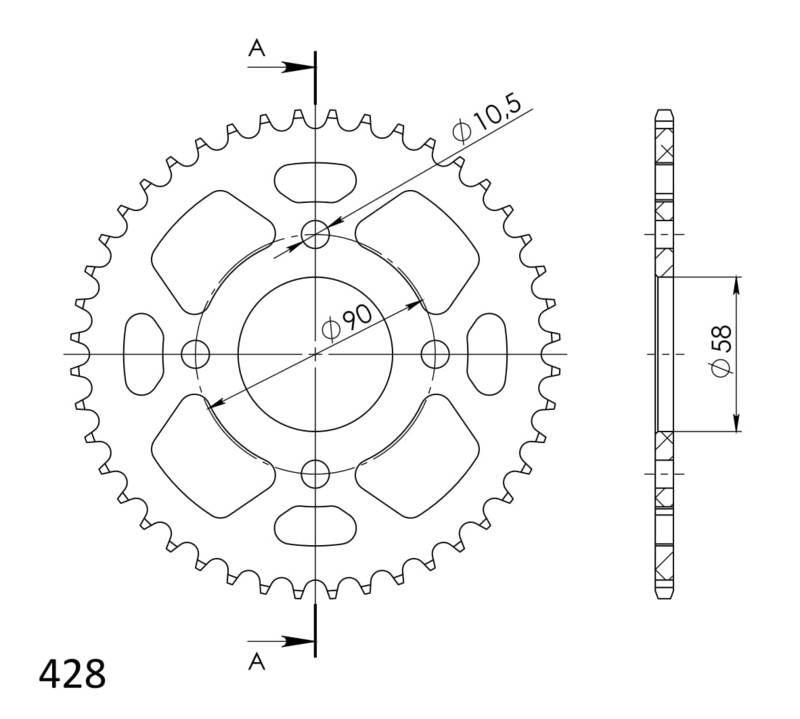 Supersprox Alu Bakdrev HO CBR125 11- Rød 44