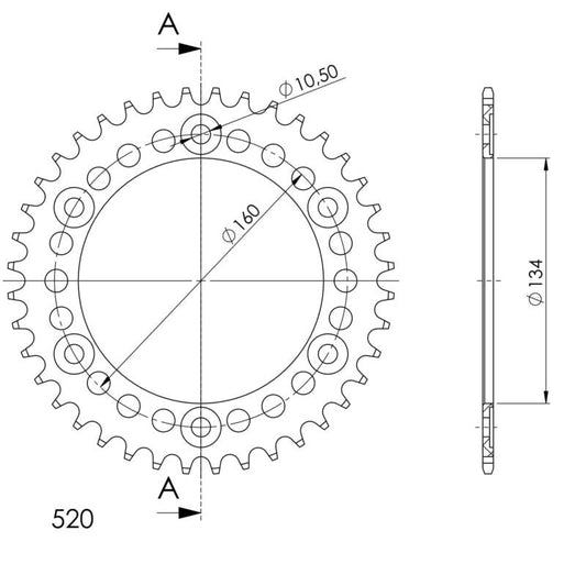 Supersprox Alu Rear sprocket HO Red 44