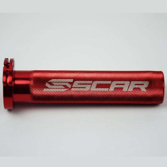 Scar Aluminum Gassrør + Lager - Kawasaki/Suzuki/Yamaha - Rød farge