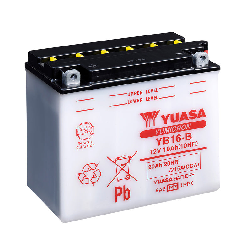 Yuasa Batteri YB16-B (cp) med syrepakke (2)