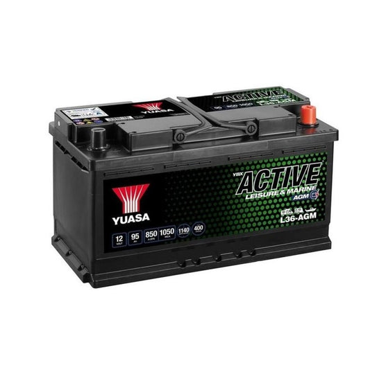 Yuasa L36-AGM Active Fritid AGM Batteri 12V 95Ah 850A (12)