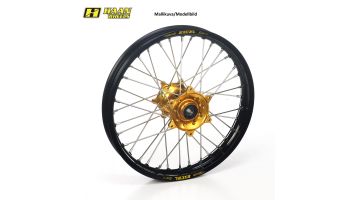 Haan wheel KTM EXC 17-5.00 GOLD HUB/BLACK RIM, SPOKES&NIPPLES w. cush