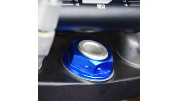 Scar Steering Stem Nut & Tool - Honda/Suzuki/Yamaha Blue Color