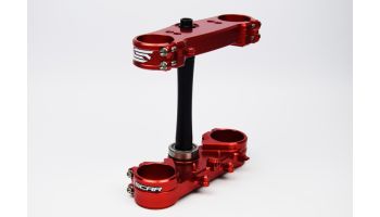 Scar Triple Clamps - CRF250 10-13 CRF450 09-12 Offset 22mm Red color