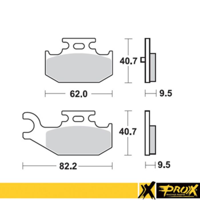 ProX Rear Brake Pad YXR660 Rhino '04-06 (Left) + YFM700R Rap