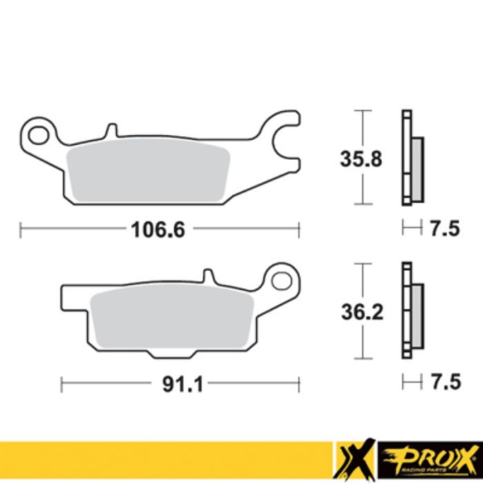 ProX Front Brake Pad YFM250R Raptor '08-13 (Left) + YFM700F