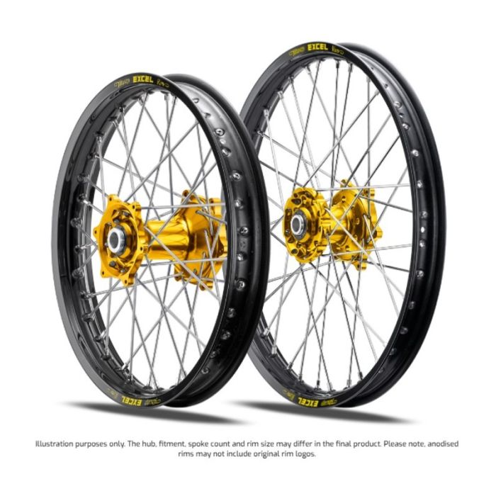 TALON Rear Wheel 19x2 15 Pro Billet EXCEL KTM SX/SX-F125-450 23- Gold/black