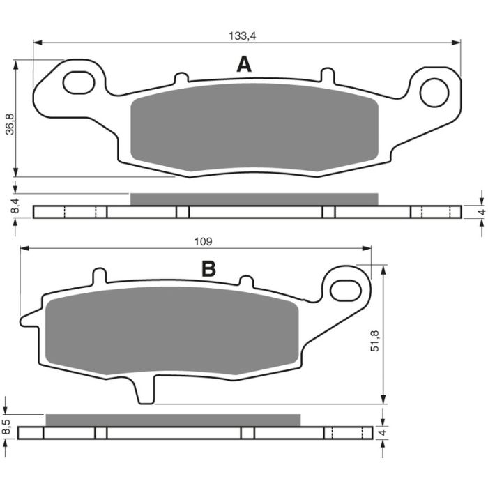 GOLDFREN Brake Pads 124 Ceramic carbon S3