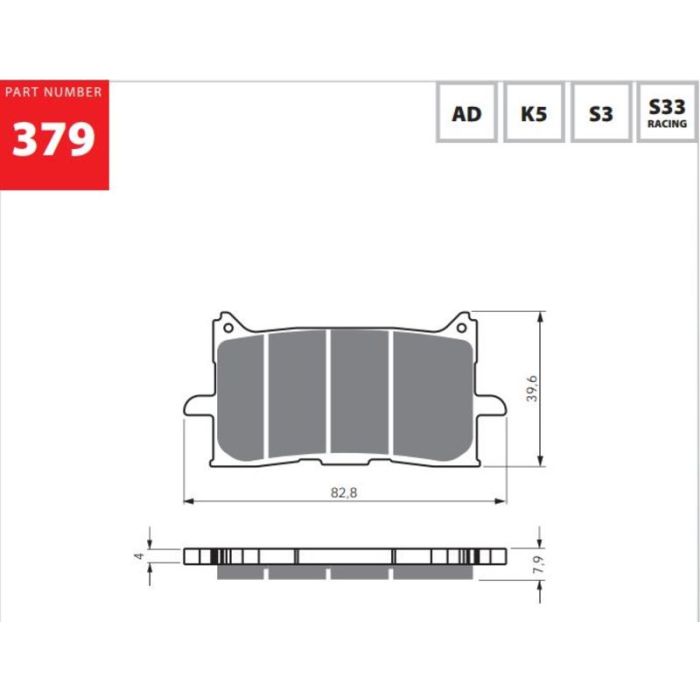 GOLDFREN Brake pads 379 Ceramic carbon AD