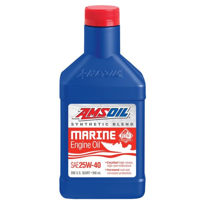 Amsoil 25W-40 Synthetic-Blend Marine Engine Oil 946ml
