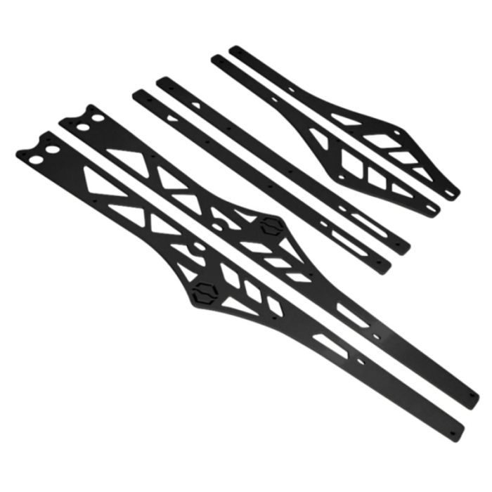 ITEK Rail stiffeners powdercoated black Polaris 163"