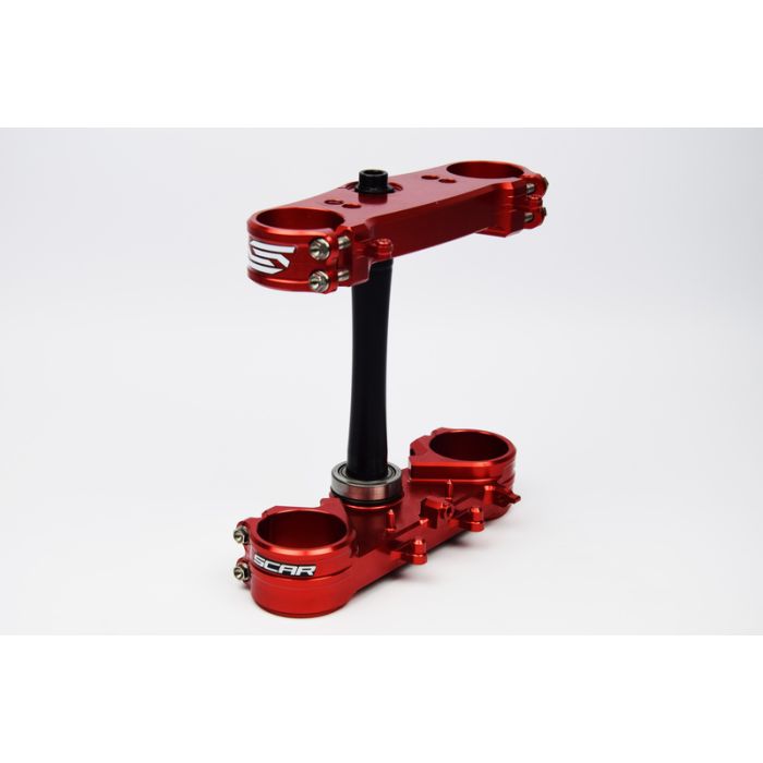 Scar Triple Clamps - CRF250 10-13 CRF450 09-12 Offset 22mm Red color